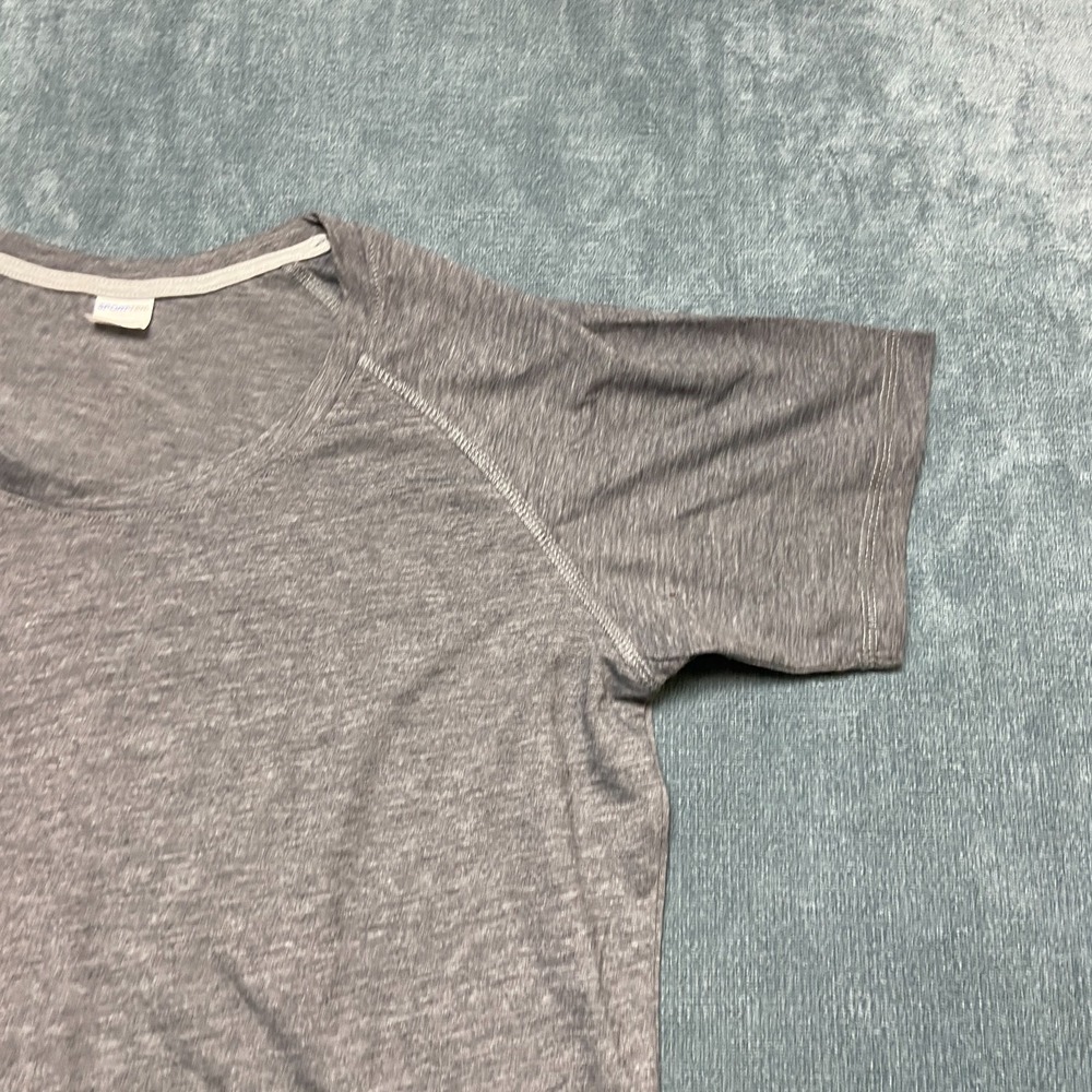 Sport Tek T Shirt Women Medium Heather Gray Raglan Sleeve Contrast Stitching Tee - Picture 4 of 14